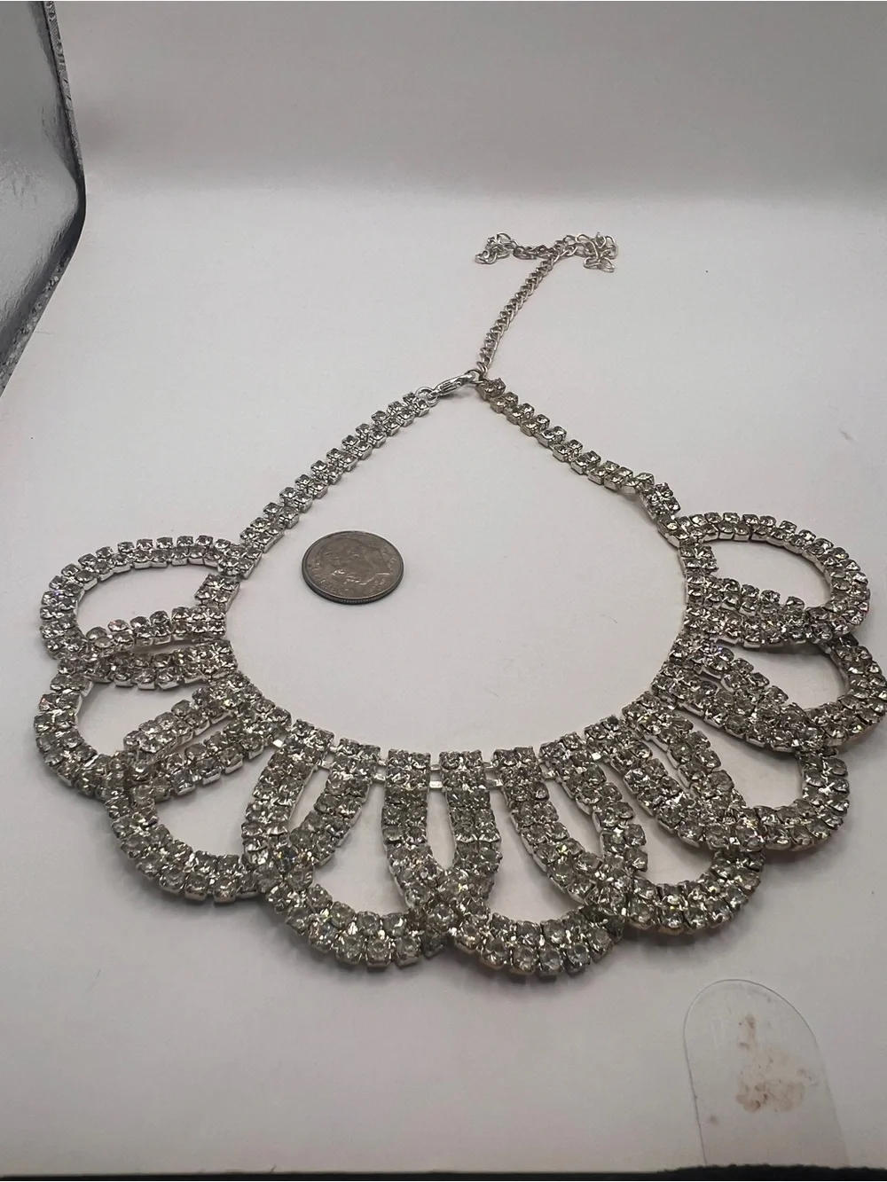 Bridal rhinestone choker necklace and matching earrings set